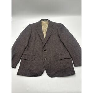VINTAGE Racquet MELROSE PARK Mens Blazer Jacket 42L 100% Pure Wool MADE IN USA